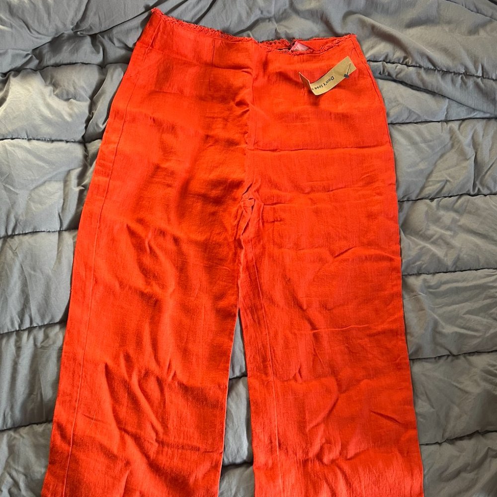 NWT Reformation Coral Linen Pants 4
